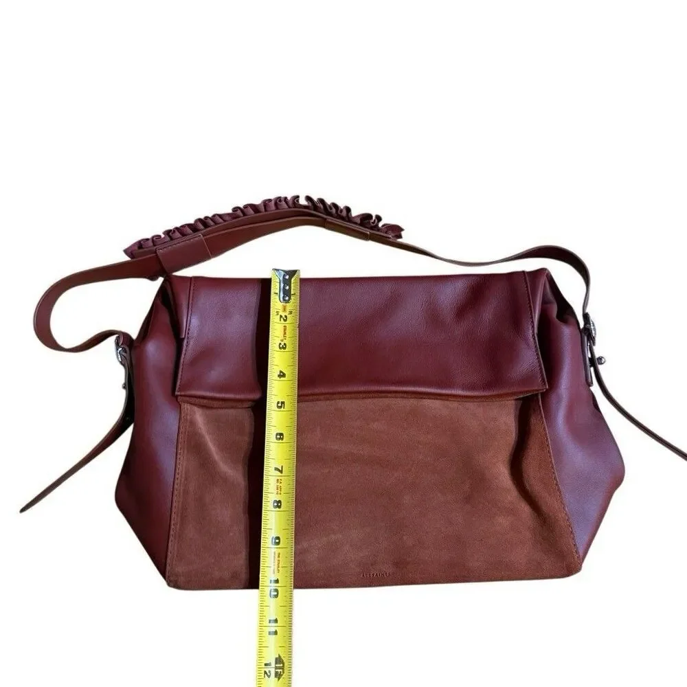ALLSAINTS Maya Leather Shoulder Bal Calfskin In Rust Color